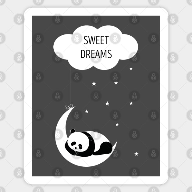 Sweet dreams with panda Sticker by grafart